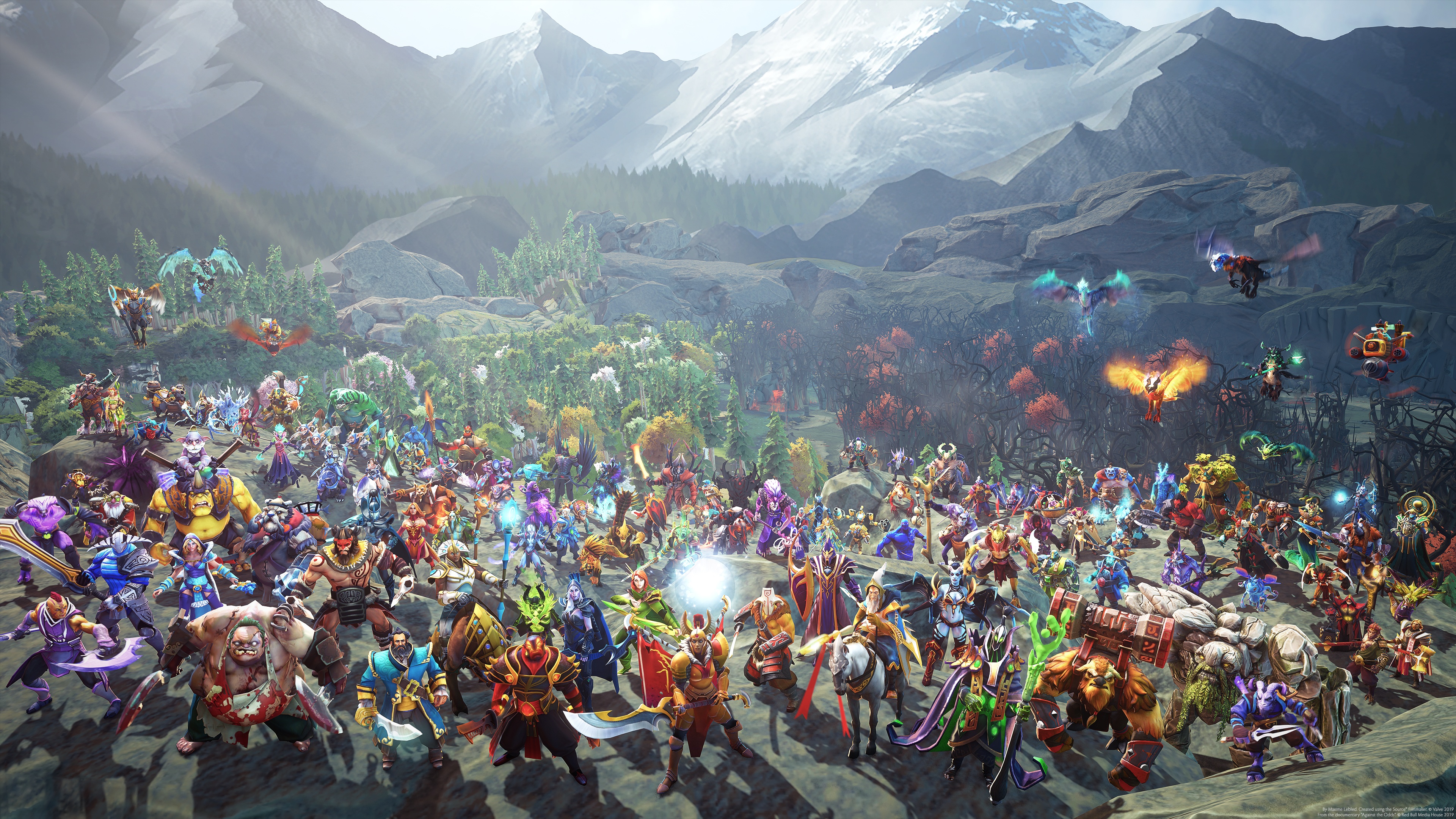 pegs Perioperativ periode Eksisterer Every Dota hero in a single image (from the newest OG documentary, "Against  the Odds") : r/DotA2